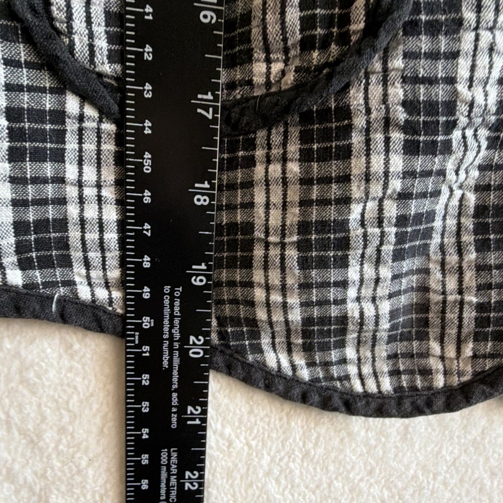 Karen Scott Plaid Button Sleeveless Vest Black White Dark Academia Goth Indie M - Picture 4 of 7